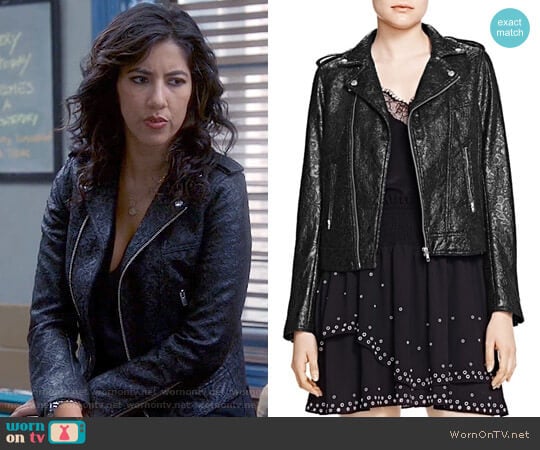 The Kooples Waxed Lace Moto Jacket worn by Rosa Diaz (Stephanie Beatriz) on Brooklyn Nine-Nine