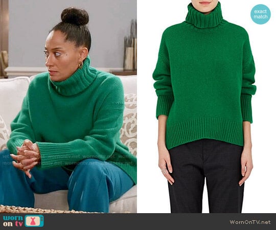 Tomorrowland Stockinette-Stitched Wool Turtleneck Sweater worn by Rainbow Johnson (Tracee Ellis Ross) on Black-ish