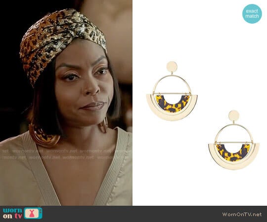 Topshop Oversized Tortoiseshell Semi Circle Earrings worn by Cookie Lyon (Taraji P. Henson) on Empire