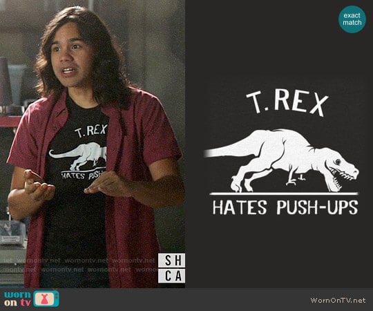 6 Dollar Shirts T. Rex Hates Push Ups T-shirt worn by Cisco on Supergirl