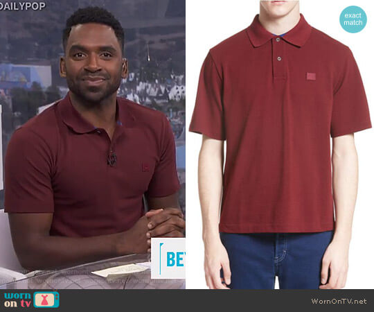 Newark Face Patch Polo by Acne Studios worn by Justin Sylvester on E! News