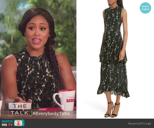 Wylon Print Silk Dress by ALC worn by Eve on The Talk