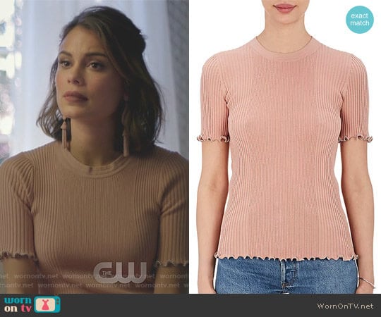 Embellished Cotton Rib-Knit Top by Alexander Wang worn by Cristal Flores (Nathalie Kelley) on Dynasty