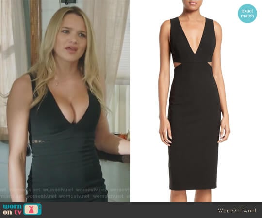 Riki Cutout Sheath Dress by Alice + Olivia worn by Clementine Hughes (Hunter King) on Life in Pieces