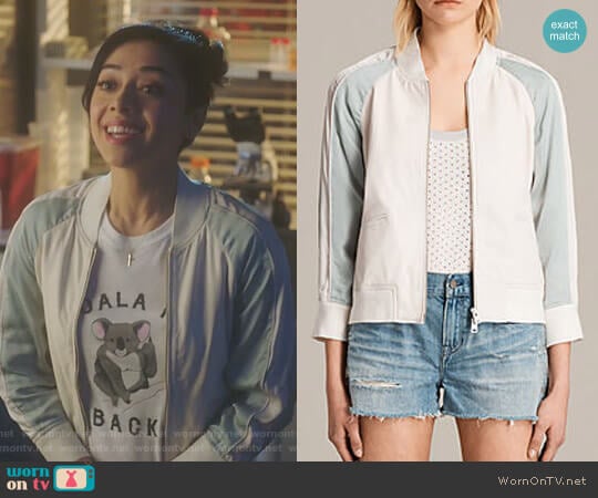 Varley Leather Bomber Jacket by All Saints worn by Ella Lopez (Aimee Garcia) on Lucifer