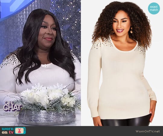 Sequin Sweater by Ashley Stewart worn by Loni Love on The Real