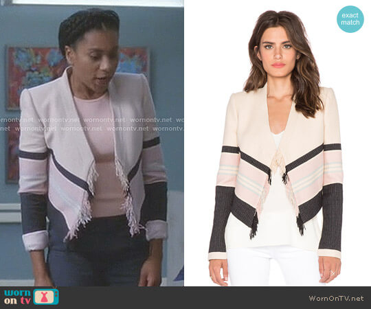 WornOnTV: Maggie’s striped fringe jacket on Grey’s Anatomy | Kelly ...