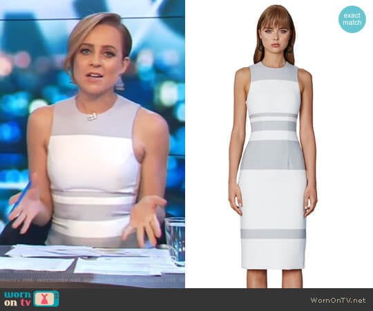 Stone Stripe Tunic Dress by By Johnny worn by Carrie Bickmore on The Project