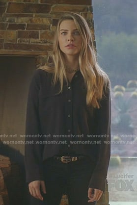 Chloe's black button down blouse on Lucifer