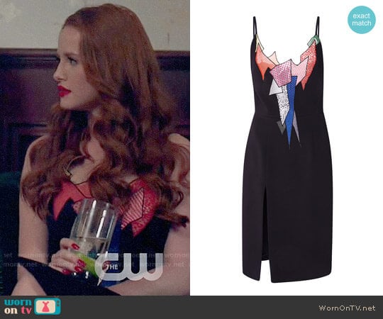 Christopher Kane Strappy Smash Motif Fitted Dress worn by Cheryl Blossom (Madelaine Petsch) on Riverdale