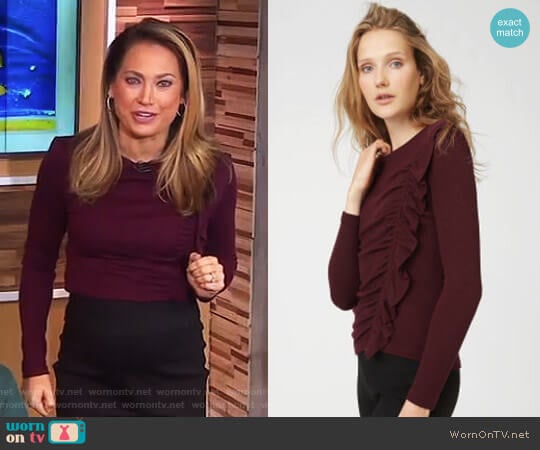 'Maisie' Top by Club Monaco worn by Ginger Zee on Good Morning America