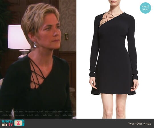 Lace-Up Long-Sleeve Fit-&-Flare Dress by Cushnie Et Ochs worn by Eve Donovan (Kassie DePaiva) on Days of our Lives