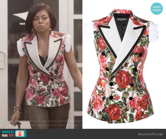 Rose Brocade Jacket by Dolce & Gabbana worn by Cookie Lyon (Taraji P. Henson) on Empire