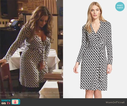 'New Jeanne Two' Print Silk Wrap Dress by Diane von Furstenberg worn by Dolores Catania on The Real Housewives of New Jersey