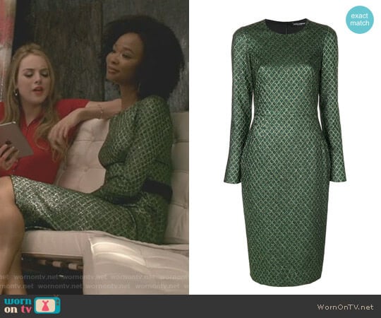 Metallic Jacquard Dress by Dolce & Gabbana worn by Monica Colby (Wakeema Hollis) on Dynasty