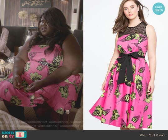 Pleated Poplin Dress with Eyelet Yoke by Eloquii worn by Becky (Gabourey Sidibe) on Empire