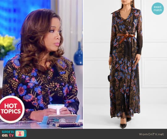 Etro Lace-paneled floral-print silk-chiffon maxi and shirt dress set worn by Sunny Hostin on The View