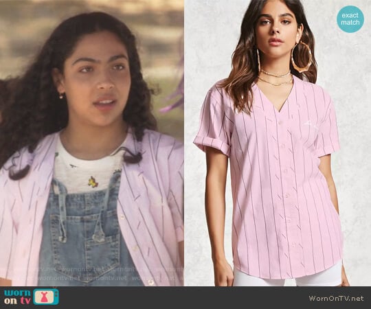 Los Angeles Baseball Jersey Top by Forever 21 worn by Molly Hernandez (Allegra Acosta) on Marvels Runaways