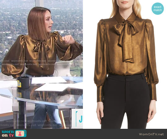 Voluminous Scarf Blouse by Frame worn by Catt Sadler on E! News