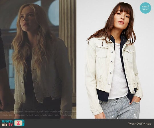 Double Weave Denim Jacket by Free People worn by Lauren Strucker (Natalie Alyn Lind) on The Gifted