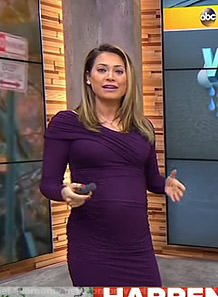 Ginger’s purple ruched dress on Good Morning America