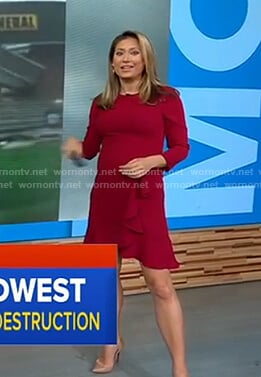 Ginger’s red ruffle dress on Good Morning America