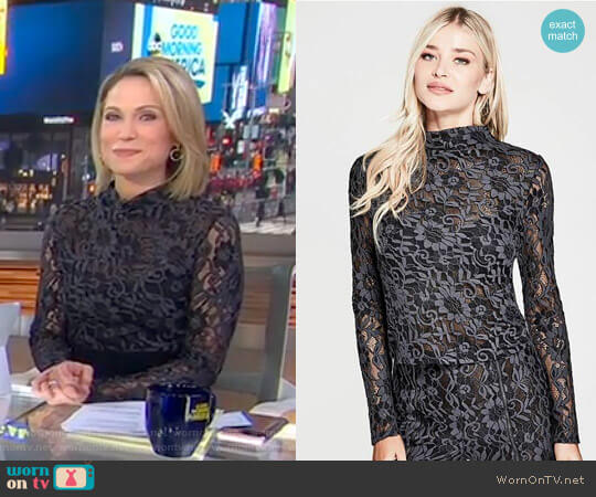 'Tia' Top by Guess worn by Amy Robach on Good Morning America