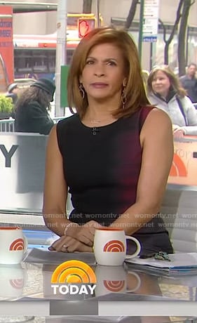 Hoda's black and red ombre sheath dress on Today