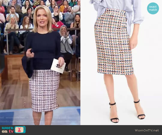 Collection pencil skirt in French tweed by J.Crew worn by Megyn Kelly on Today