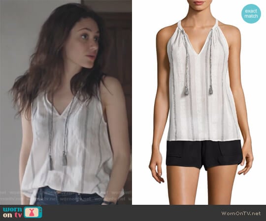 Amalle Striped Top by Soft Joie worn by Fiona Gallagher (Emmy Rossum) on Shameless