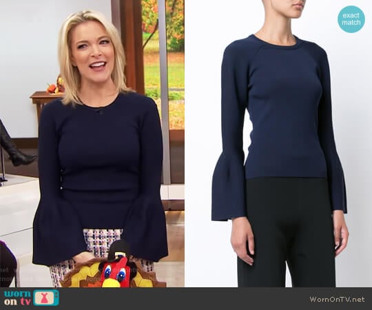 Flared Sleeves Knitted Blouse by Jonathan Simkhai worn by Megyn Kelly on Today