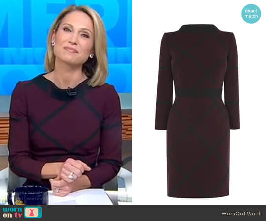 Wornontv Amys Purple Windowpane Dress On Good Morning America Amy Robach Clothes And 