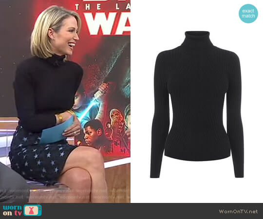 Turtleneck Knitted Jumper by Karen Millen worn by Amy Robach on Good Morning America