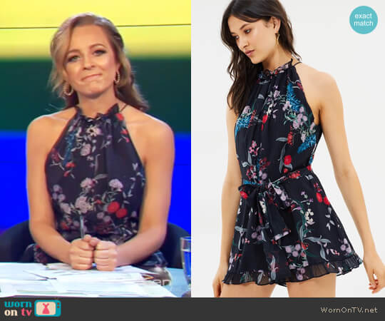 Paper Thin Playsuit by Keepsake worn by Carrie Bickmore on The Project