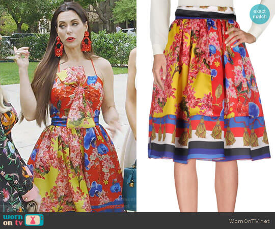 Floral Knee Length Skirt by Leitmotiv worn by D’Andra Simmons on The Real Housewives of Dallas