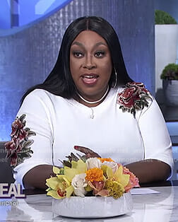 Loni’s white floral embroidered dress on The Real