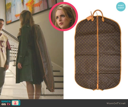 Monogram Garment Cover by Louis Vuitton worn by Fallon Carrington (Elizabeth Gillies) on Dynasty