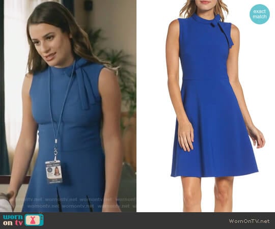 Bow Fit & Flare Dress by Maggy London worn by Valentina Barella (Lea Michele) on The Mayor