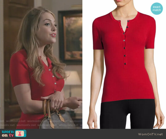 Wool Henley Tee by Michael Kors Collection worn by Fallon Carrington (Elizabeth Gillies) on Dynasty