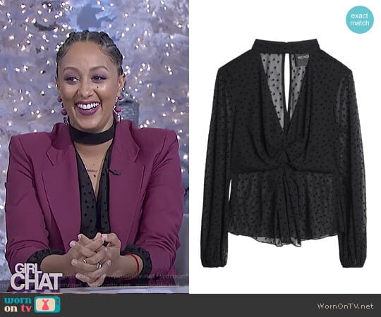 Long Sleeved Mesh Top by Nicholas worn by Tamera Mowry on The Real