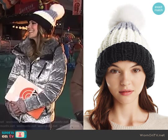 Color Block Pom-Pom Beanie by Nor La worn by Savannah Guthrie on Today