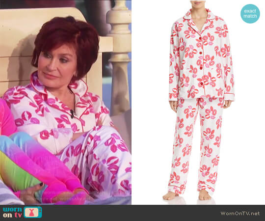 Lips Flannel PJ Set by PJ Salvage worn by Sharon Osbourne on The Talk