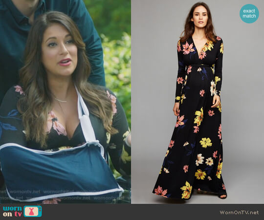 Caftan Maternity Maxi Dress by Rachel Pally worn by Colleen Brandon-Ortega (Angelique Cabral) on Life in Pieces
