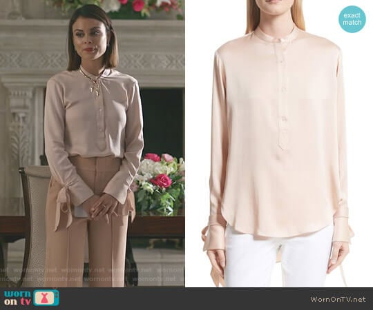 'Dylan' Shirt by Rag & Bone worn by Cristal Flores (Nathalie Kelley) on Dynasty