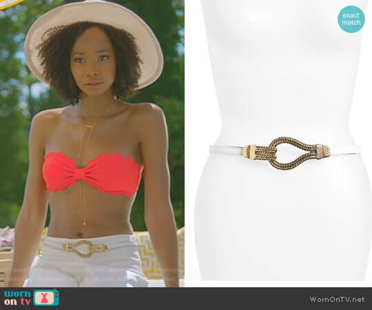 Eternity Leather Belt by Raina worn by Monica Colby (Wakeema Hollis) on Dynasty