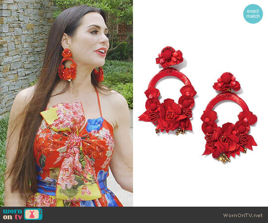 Posie Statement Earrings by Ranjana Khan worn by D’Andra Simmons on The Real Housewives of Dallas