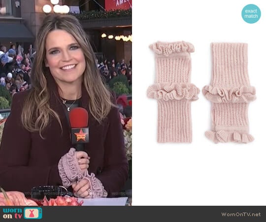 Ruffle Fingerless Gloves by Rebecca Minkoff worn by Savannah Guthrie on Today