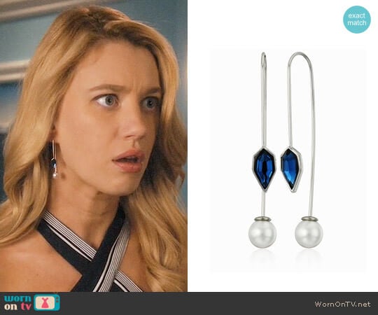 Rebecca Minkoff Stone Mix Hardwire Threader Drop Earrings worn by Petra Solano (Yael Grobglas) on Jane the Virgin