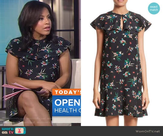 Wallpaper Floral Print Silk Dress by Red Valentino worn by Sheinelle Jones on Today