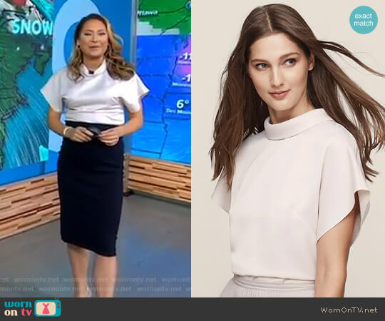 'Della' Top by Reiss worn by Ginger Zee on Good Morning America